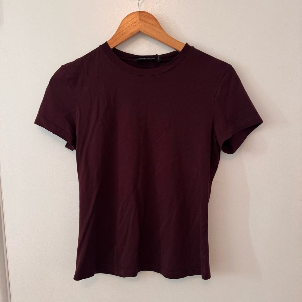 Theory Maroon Short Sleeved T-Shirt
